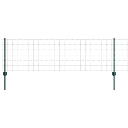 Euro Omheining Met 5 U-Paaltjes Groen 0.6X10 M Staal