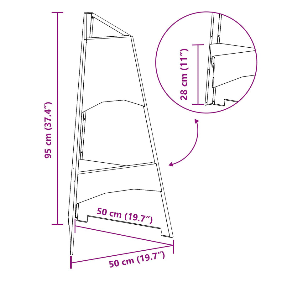 Vuurkorf Piramide 50X45X95 Cm Verweerd Staal Verweerd staal/Bruin