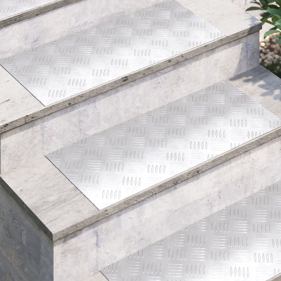 Aluminium Checker Plates 4 Pcs Antislip 70X30 Cm 70 x 30 x 0.2 cm Rechthoekig
