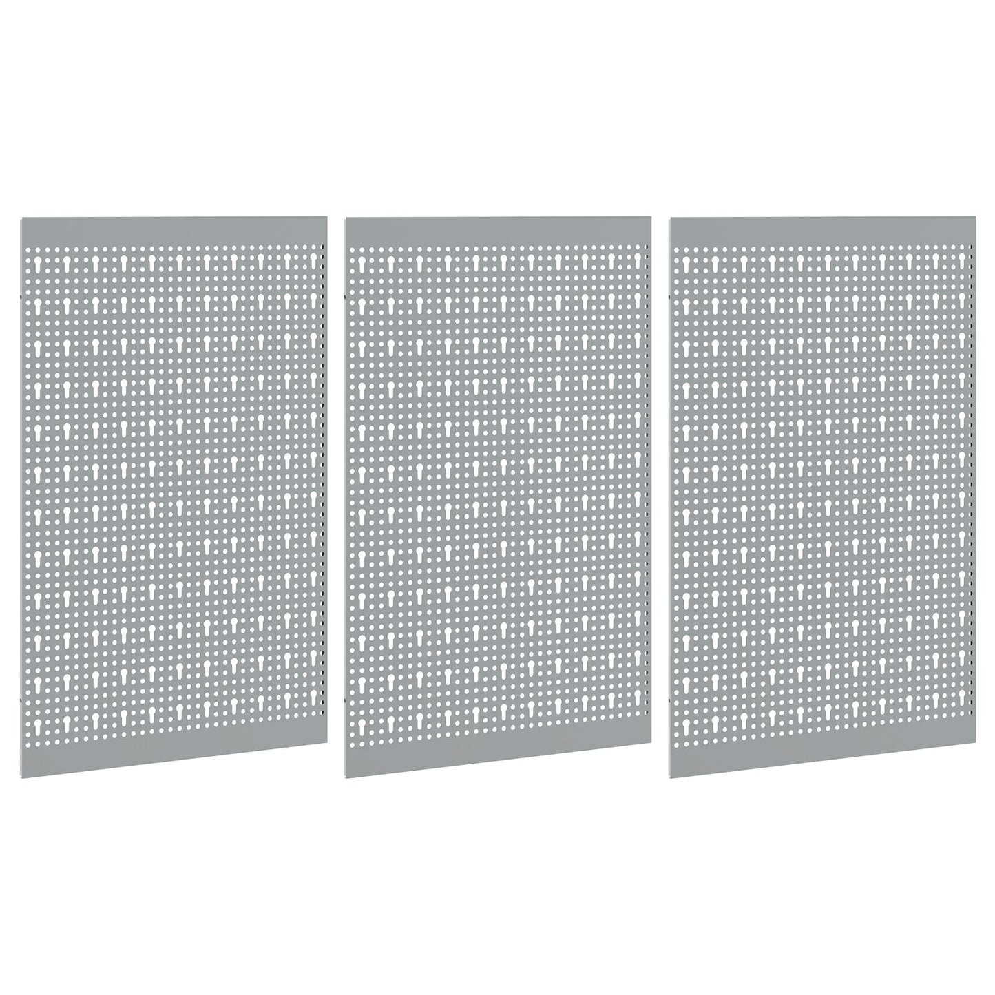 Pegboards 3 Stuks Met 15 Accessoires Grijs 150X Staal 80 cm