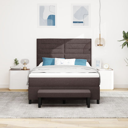 Boxspring Bed Met Matras & Bank Donkerbruin 140X190 Cm Stof Zwart