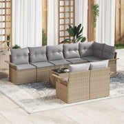 Loungeset 9-delig poly rotan beige