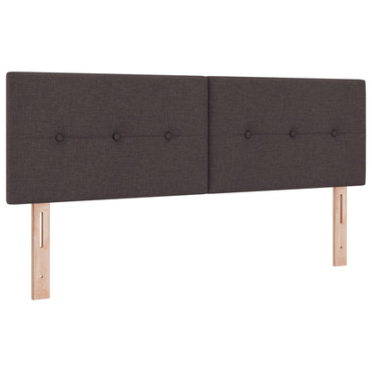 Boxspringbed Met Matras Stof Donkerbruin 140 x 200 cm Knoop-geplooid