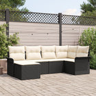 Garden Sofa Set with cushions 6 pcs Black poly rattan