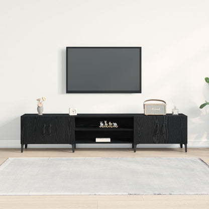 Tv Meubel Zwart Eiken 180X31,5X40 Cm Geengineerd Hout