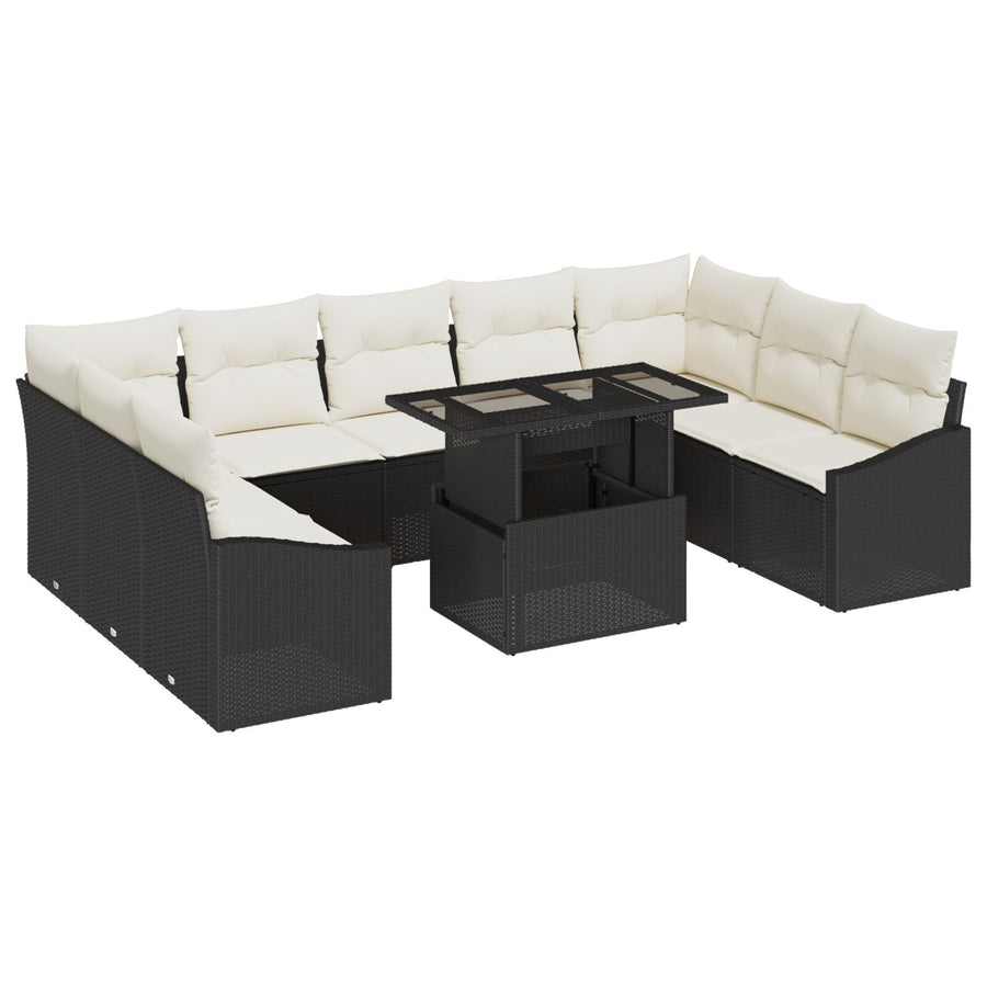 Tuin Sofa Set Set Van 10 Beige Rattan Tuin Sofa Set Rechthoekig