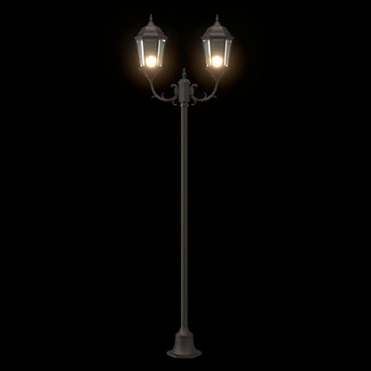 Tuinlichtpaal 2-Lamp E27 220 Cm Aluminium Brons
