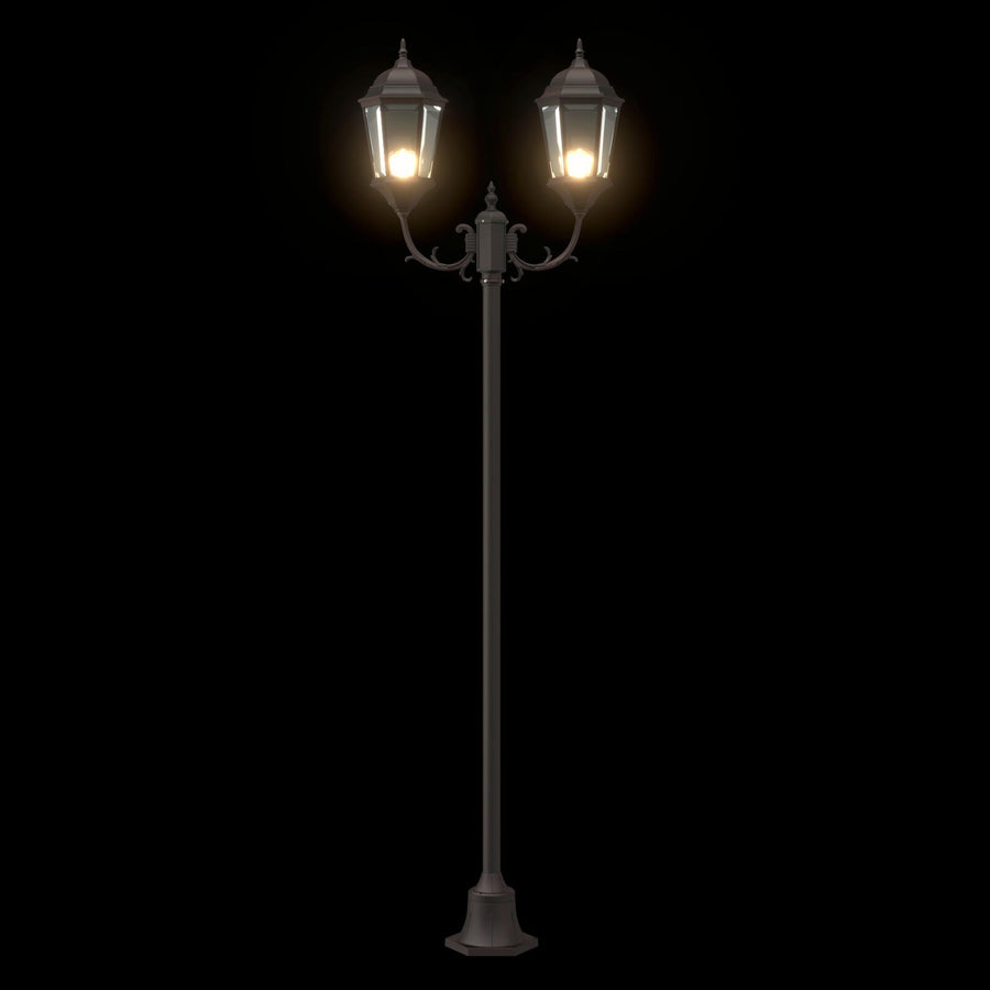 Tuinlichtpaal 2-Lamp E27 220 Cm Aluminium Brons