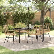 Tuinset poly rattan bruin 5-delig