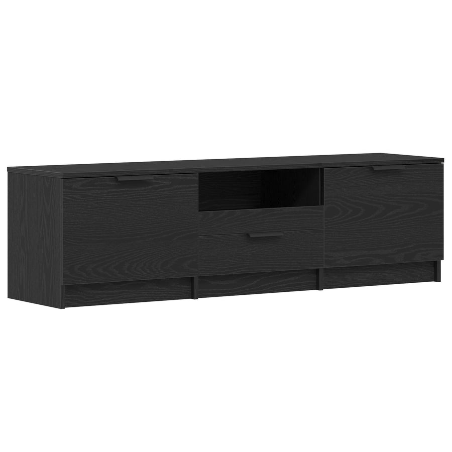 Tv-Kast - Zwart Eiken - 140X35X40 Cm - Gemaakt Van Engineered Wood