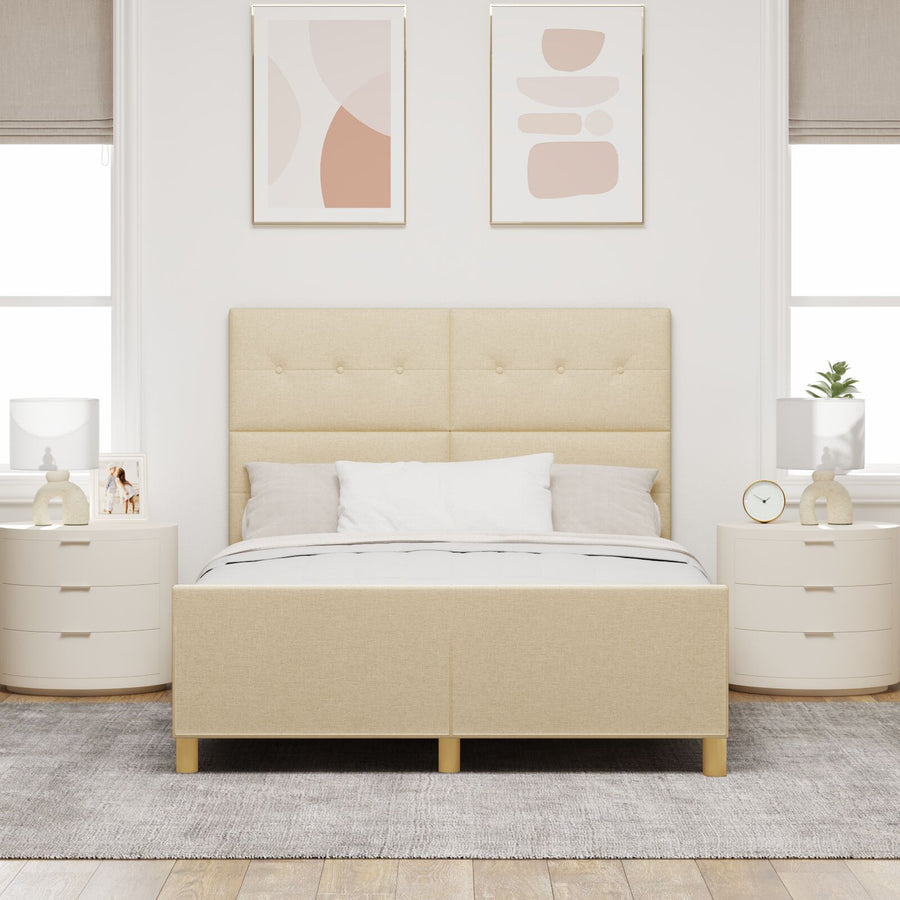 Bedframe Crème 140X200 Cm Stof Crème