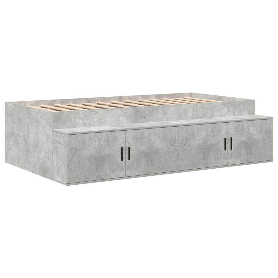Opslagbed Beton Grijs Engineered Wood 75 X 190 Cm Opslagbedframe Artisanaal Eiken