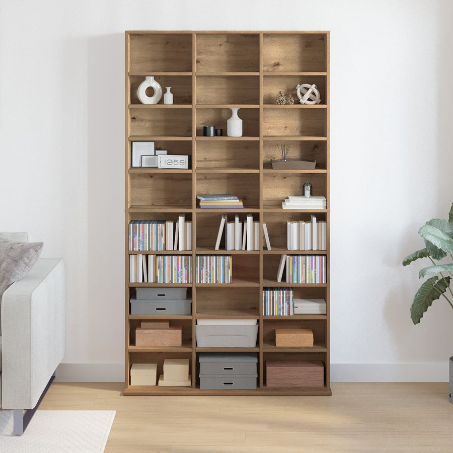 Cd Kast In Artisan Eiken - 101X23X177.5 Cm Gemaakt Van Gelamineerd Hout