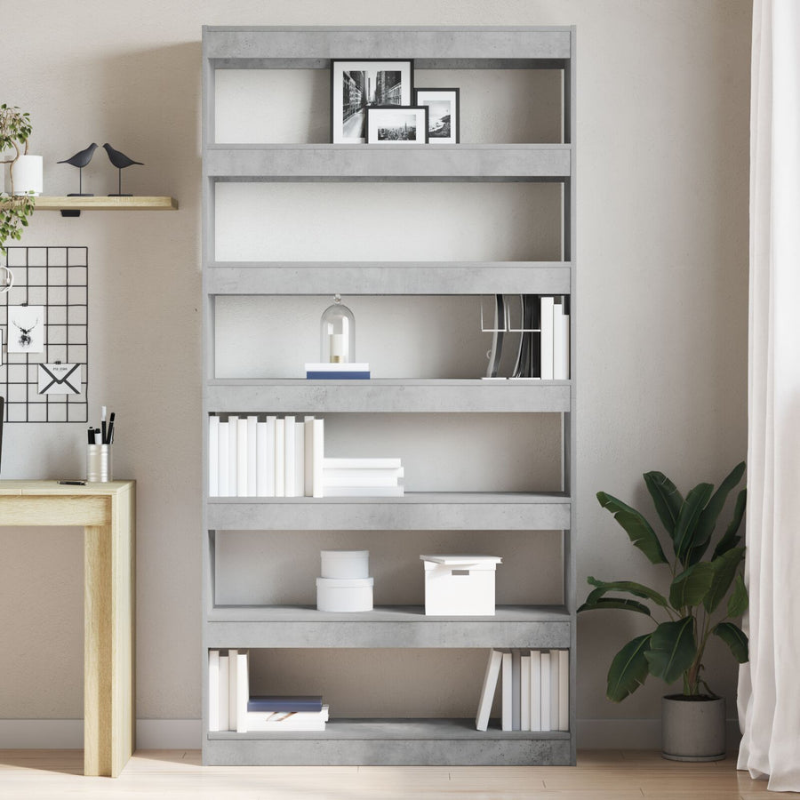 Boekenplank Grijs Bewerkt Hout 100 X 30 X 198 Cm Boekenplank