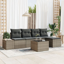 5 Delige Tuin Sofa Set Met Kussens Zwart Poly Rattan Grijs met tafel