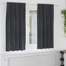 Zwarte-Out Gordijnen Met Bovenband 2 Stuks Lichtgrijs Fluweel Licht Grijs 140 x 175 cm met ingenaaide tape