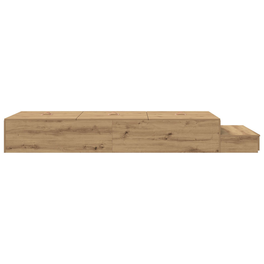 Opbergbedframe Artisan Eiken Bewerkt Hout 236,5 X 100 X 31,5 Cm Artisanaal Eiken