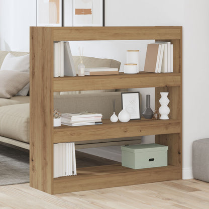 Boekenkast/Kamerscherm In Ambachtelijk Eiken - 100X30X103Cm, Gemaakt Van Gefabriceerd Hout