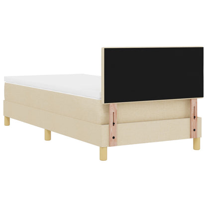 Boxspringbed Met Matras Stof Crème 100 x 200 cm Knopen-gestikt