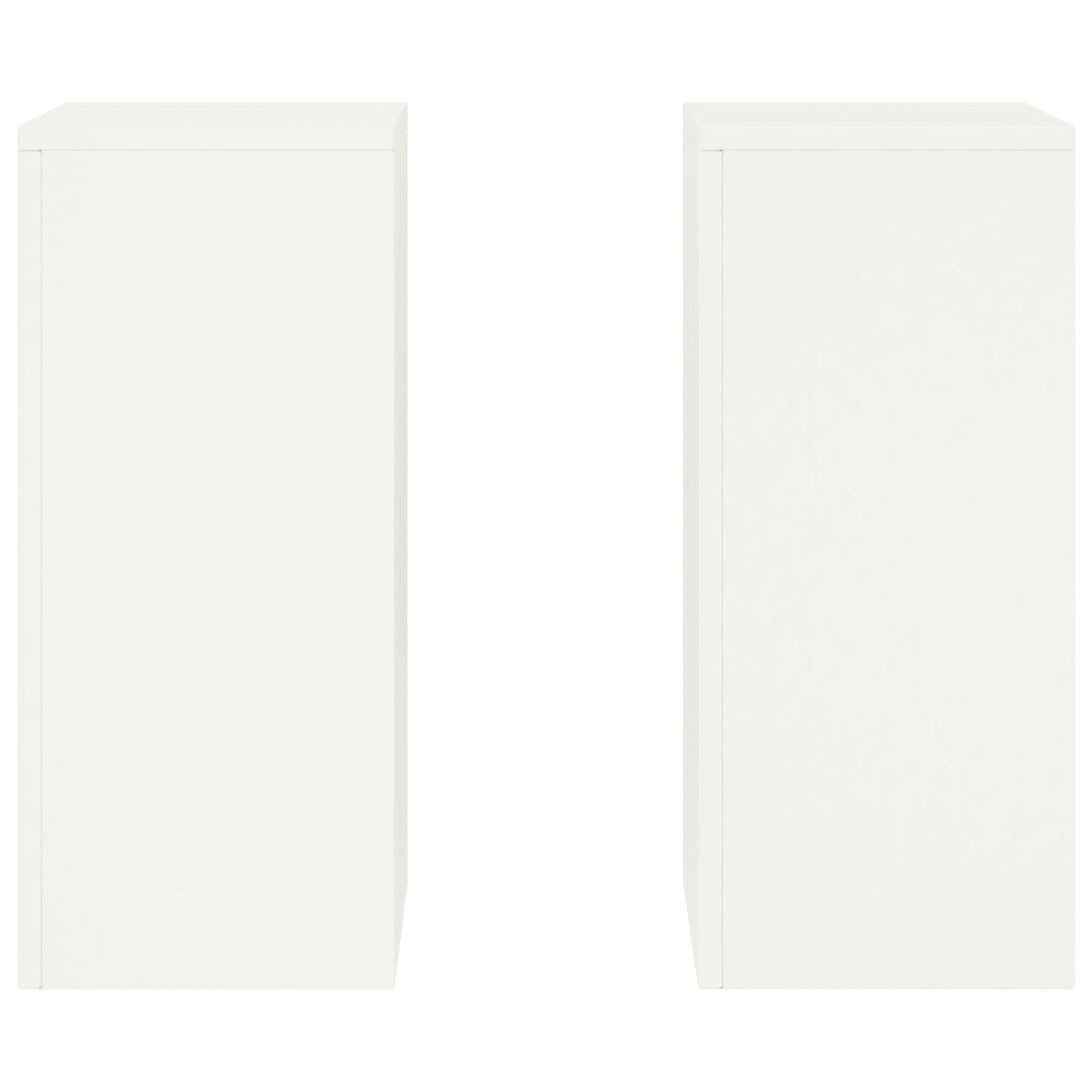 Buiten Plantstands Set Van 2 In , 24X24X55 Cm, Staal Wit 2x (55 cm)