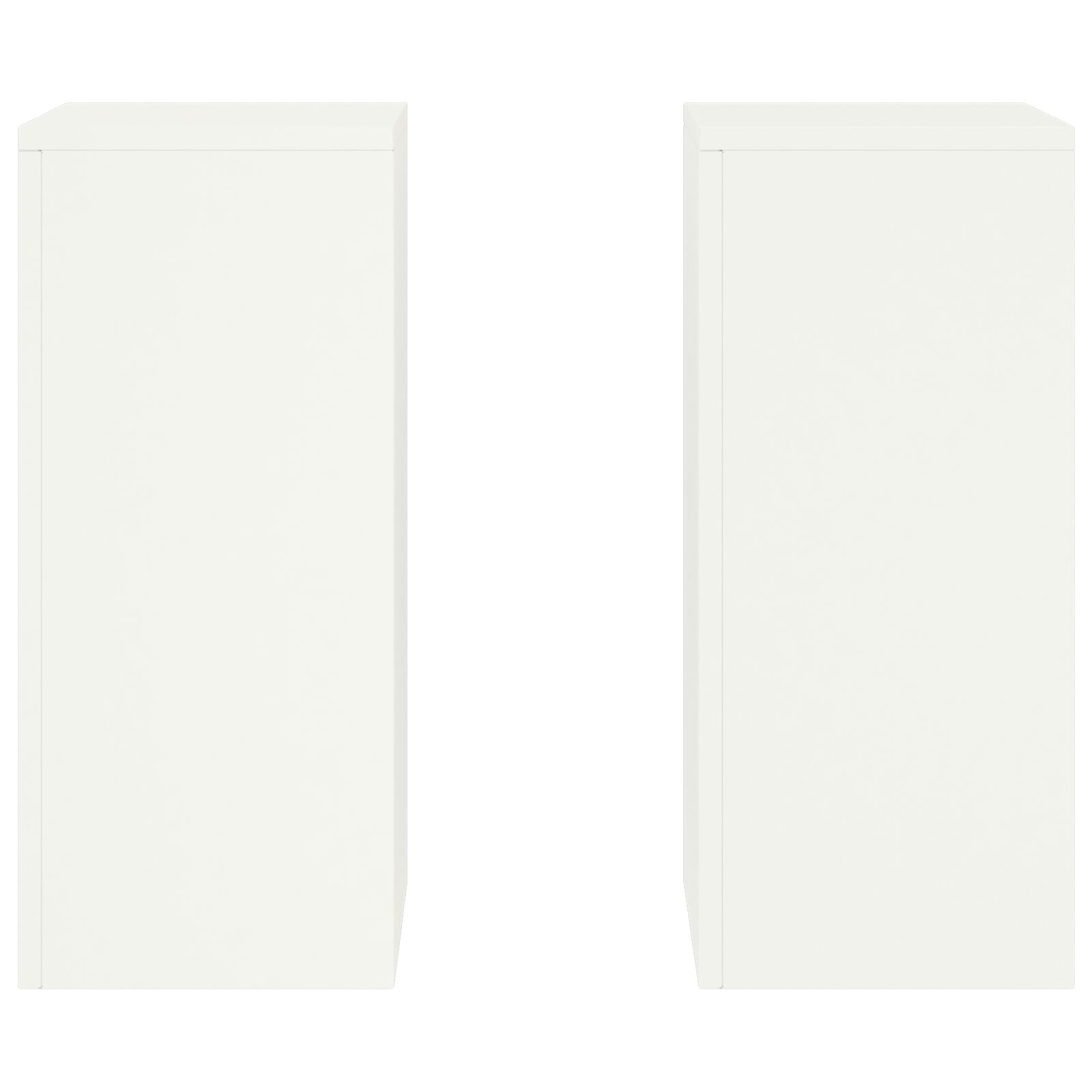 Buiten Plantstands Set Van 2 In , 24X24X55 Cm, Staal Wit 2x (55 cm)