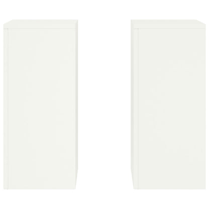 Buiten Plantstands Set Van 2 In , 24X24X55 Cm, Staal Wit 2x (55 cm)