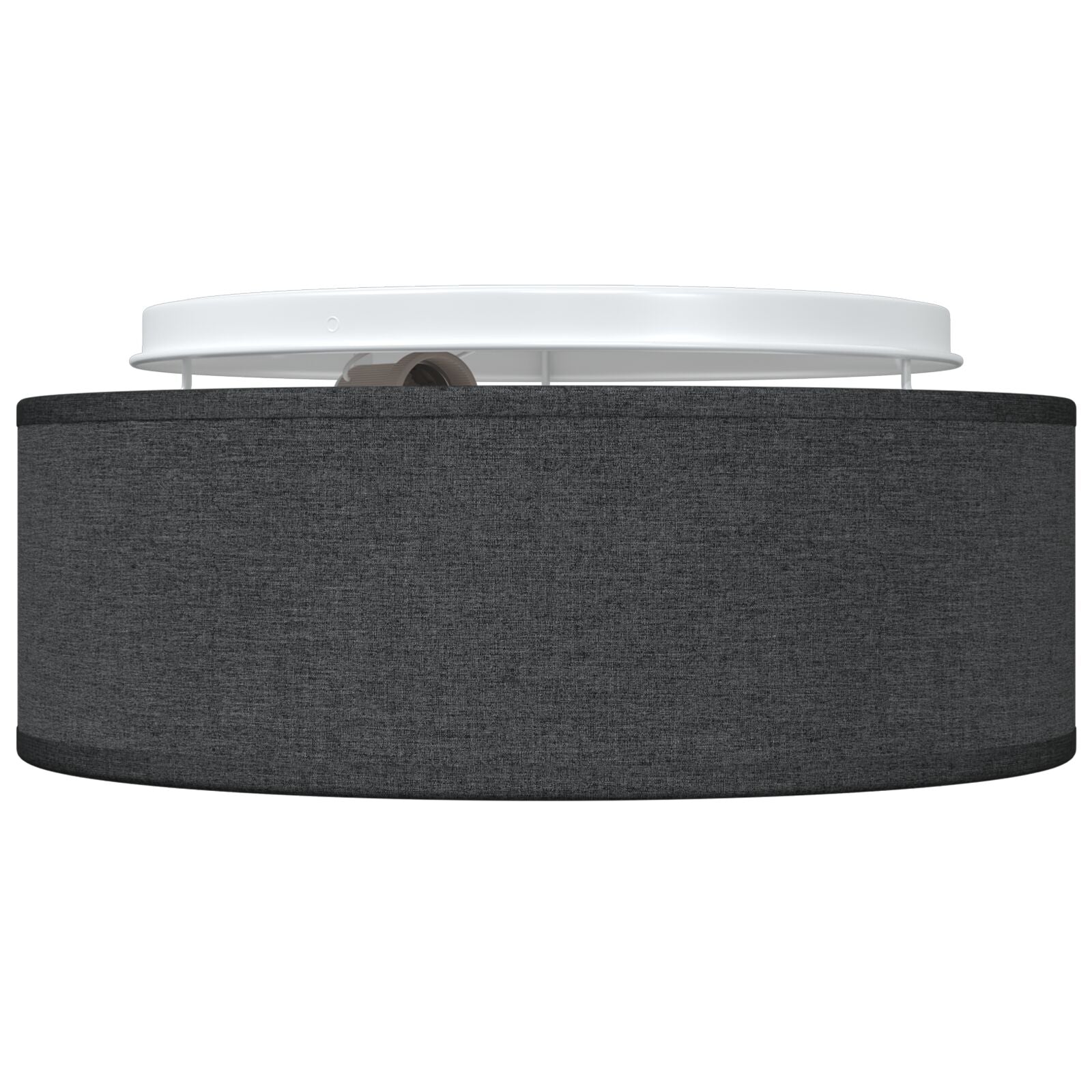 Plafondlamp Flush Mount Ø 30 Cm Stof E27 Ø30 x 13.5 cm Zwart zonder sterrenlampenkap