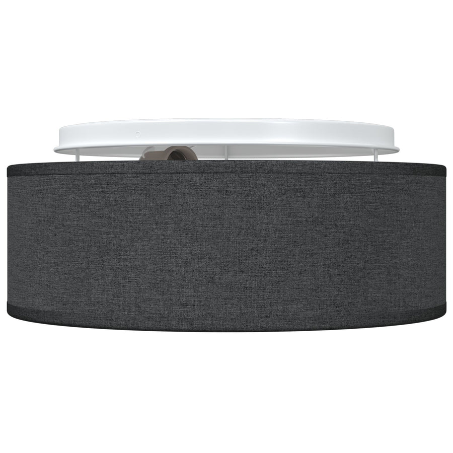 Plafondlamp Flush Mount Ø 30 Cm Stof E27 Ø30 x 13.5 cm Zwart zonder sterrenlampenkap