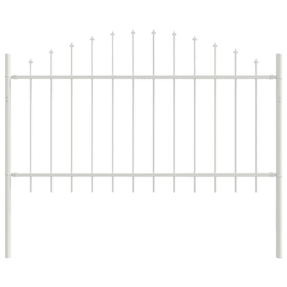 Tuinfence Met Hoopvorm 10.2X1 M Staal Wit 10.2 m 75-100 cm