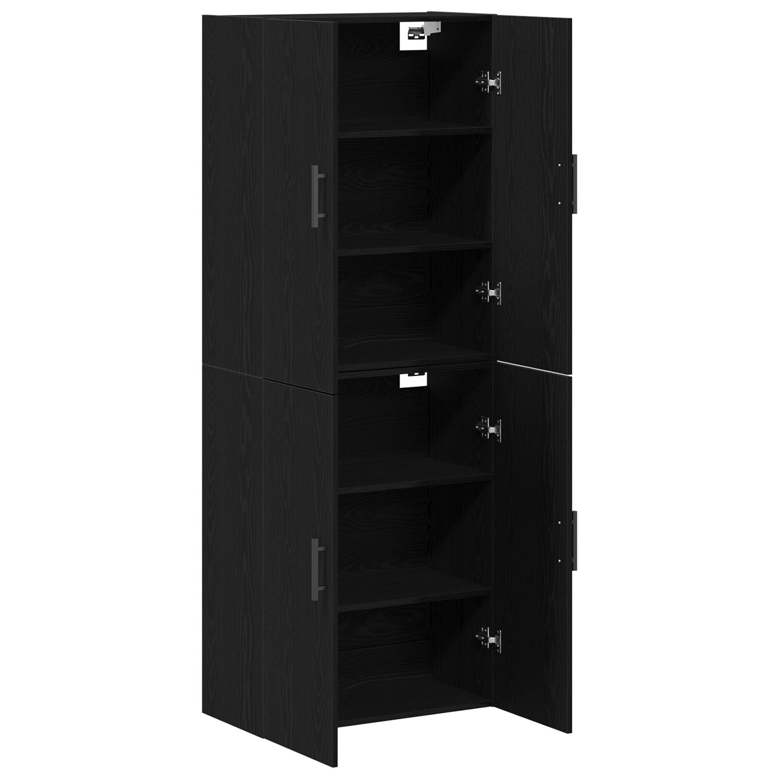 Kasten 2 Stuks Zwart Eiken 69,5X34X180 Cm Bewerkt Hout