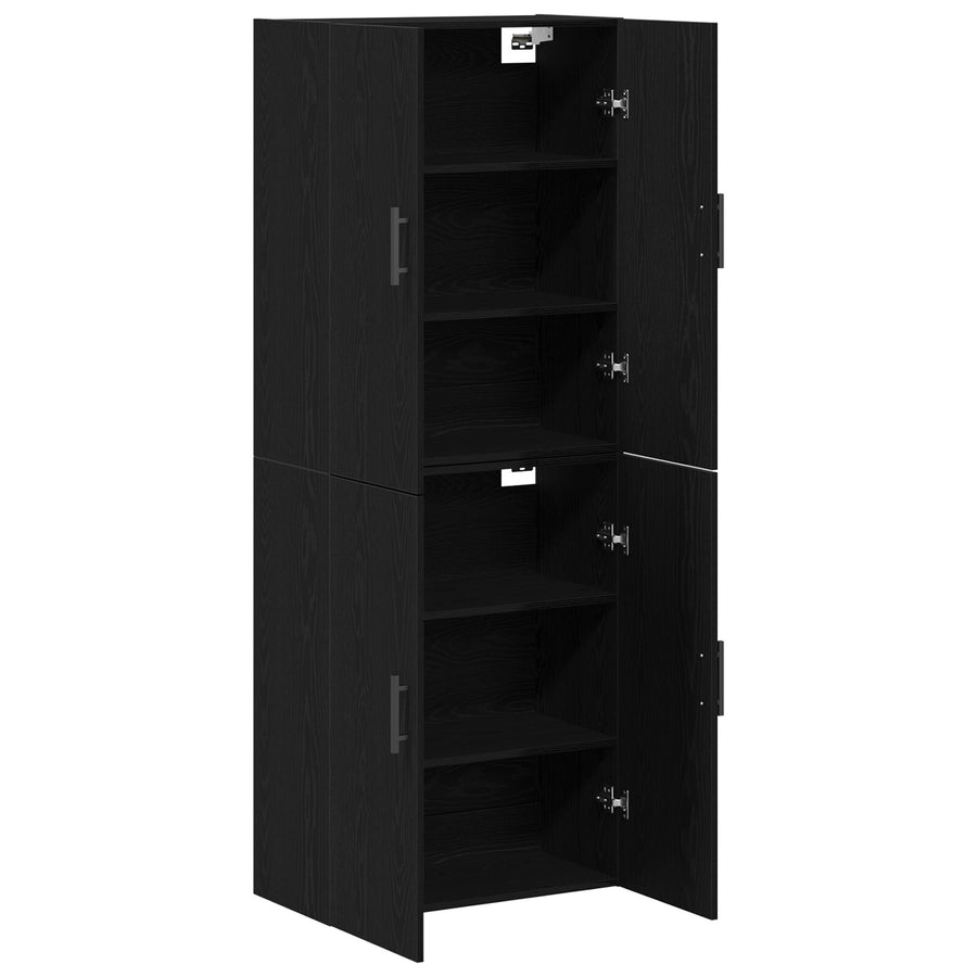 Kasten 2 Stuks Zwart Eiken 69,5X34X180 Cm Bewerkt Hout