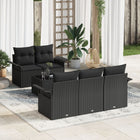 Loungeset poly rattan 6-delig zwart