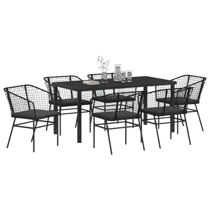 Set Van 4 Zwart Poly Rattan Twee Persoons