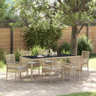 Garden dining set 7 pcs Beige poly rattan