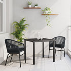 Tuinset 2 stoelen tafel zwart gepoedercoat staal