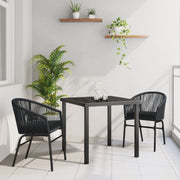 Tuinset 2 stoelen tafel zwart gepoedercoat staal