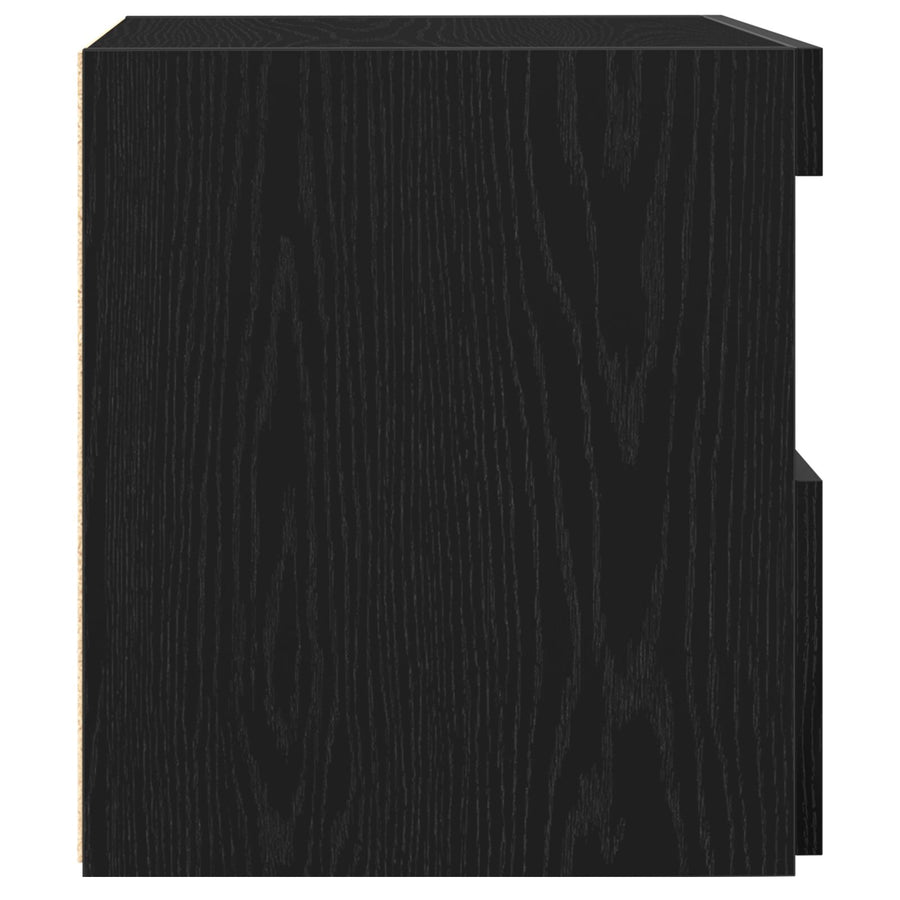 Nachtkastjes Met Led-Verlichting 2 Stuks Zwart Eiken 50X40X45 Cm