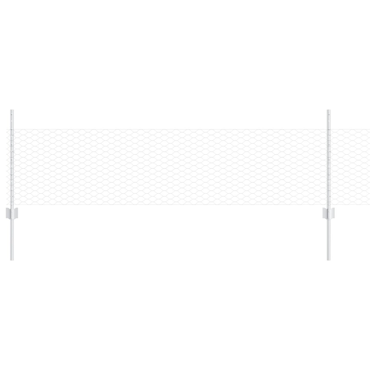 Hekpalen 11 Stuks U-Kanaal 60 Cm Gegalvaniseerd Staal,  Hexagonaal Hek 0.5X100 M Gegalvaniseerd Staal