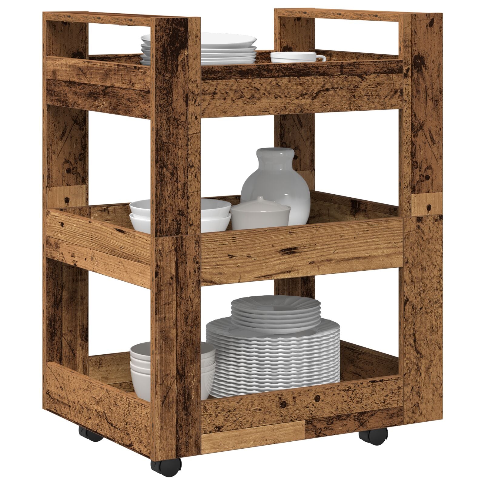 Keuken Trolley 60X45X80 Cm Geengineerd Hout Oude hout