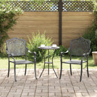 Tuinstoel 2 stuks zwart 62x64x93 cm staal
