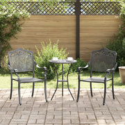 Tuinstoel 2 stuks zwart 62x64x93 cm staal