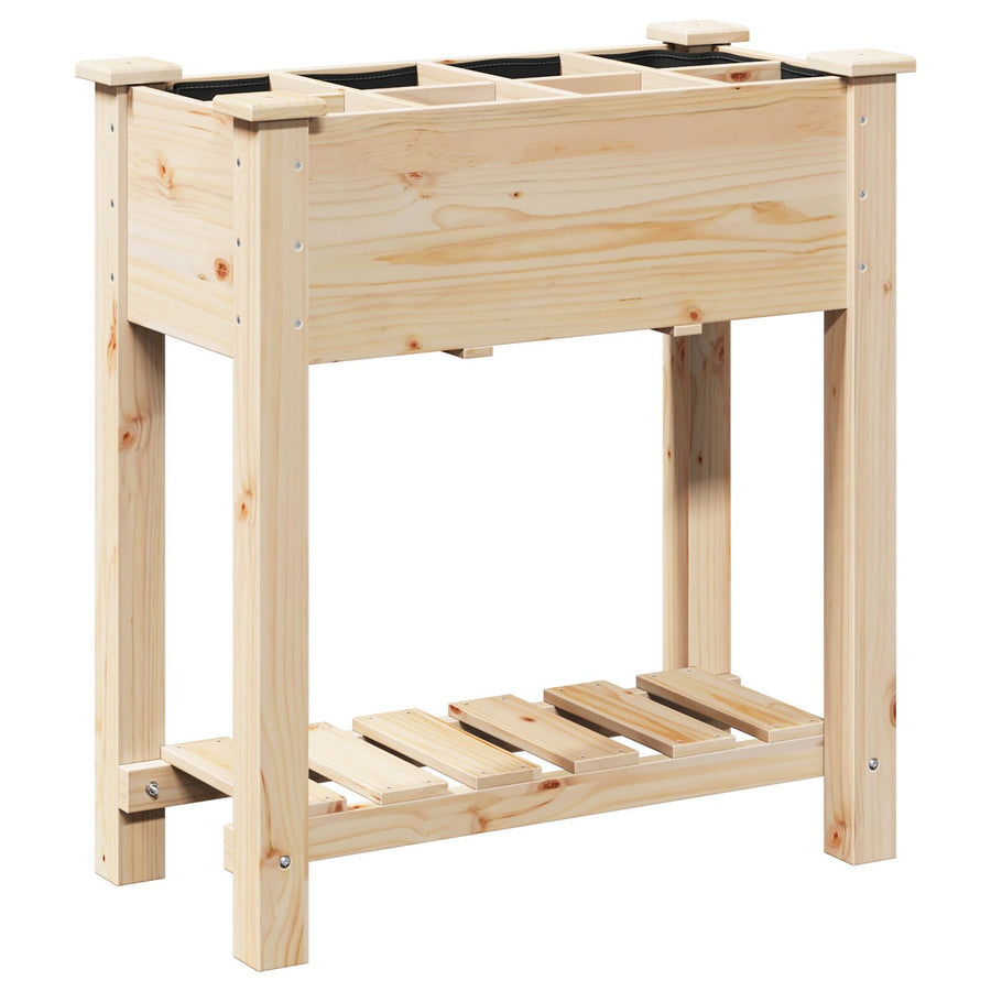 Tuinplantsoen Met Rasters 71X37X76 Cm Massief Hout Vuren 71 x 37 x 76.5 cm