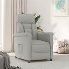 Fauteuil lichtgrijs microvezel 96,5x70,5x95 cm