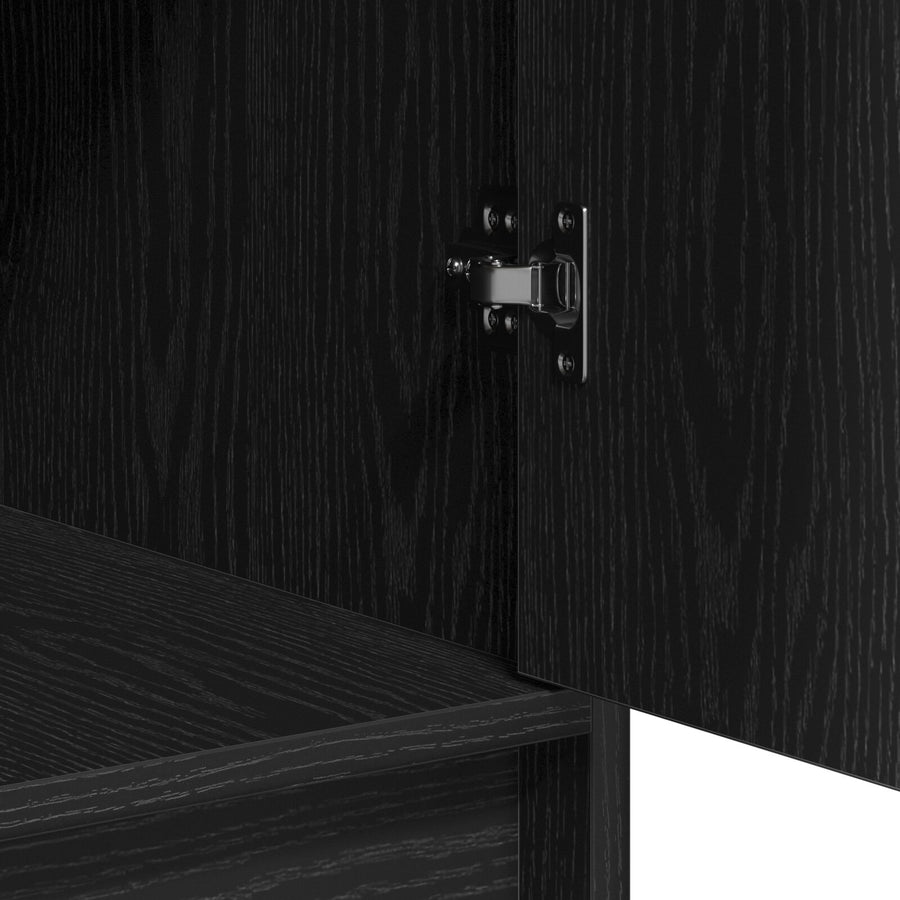 3-Delige Make-Up Tafel Set Met Led - Zwart Geëngineerd Hout