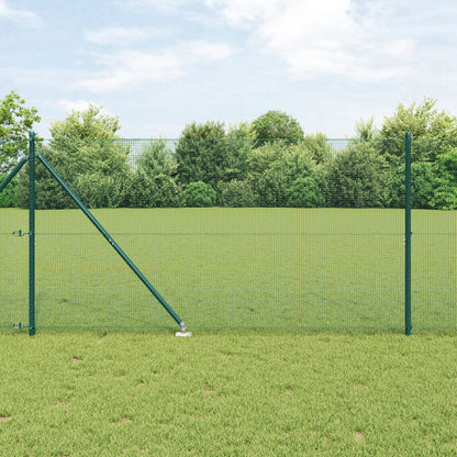 Gelaste Draadhek Met 13 Spike Palen Groen 1.2X25 M Staal Gegalvaniseerd Staal