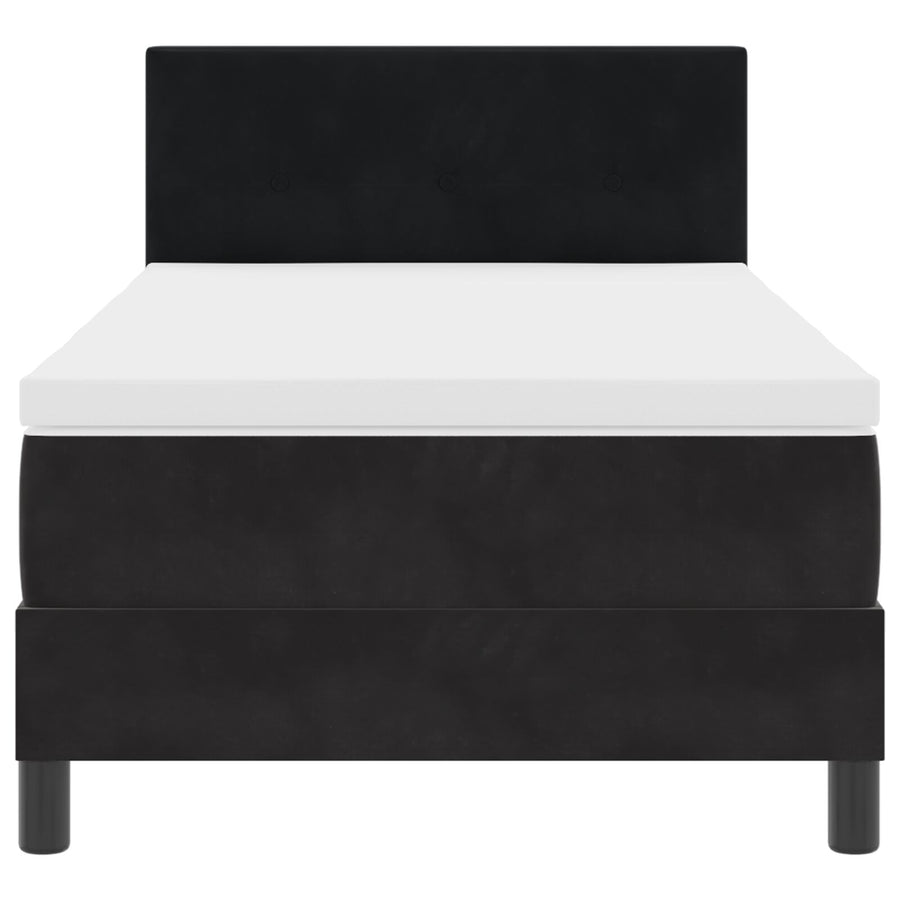 Boxspring Bed Met Matras Zwart 80X200 Cm Fluweel Blauw