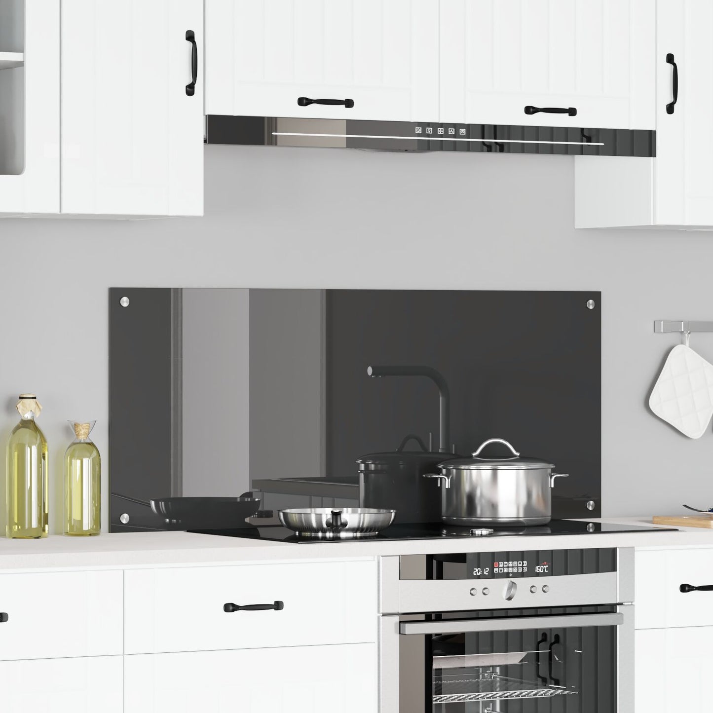Keuken Achterwand 120X50X0,6 Cm Van Gehert Glas Donkergrijs 120 x 50 cm