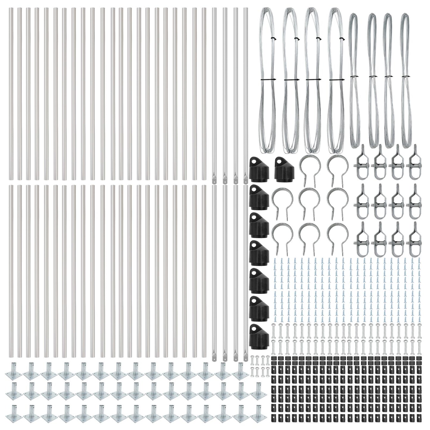 Hekpalen Set Van 52 3.2 X 3.2 X Stevig Verzinkt Staal 50 cm 52x betonnen paal