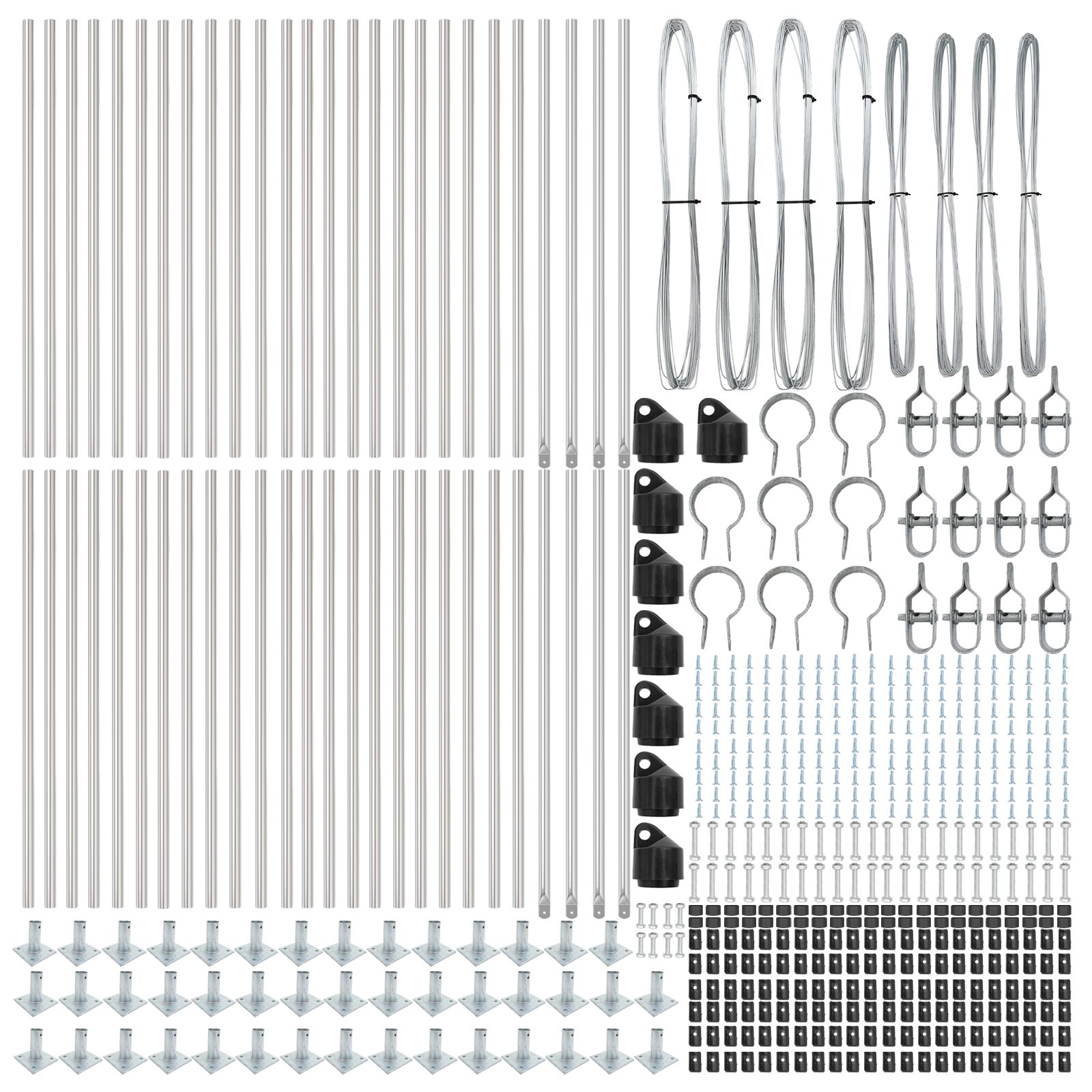 Hekpalen Set Van 52 3.2 X 3.2 X Stevig Verzinkt Staal 50 cm 52x betonnen paal