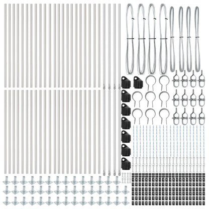 Hekpalen Set Van 52 3.2 X 3.2 X Stevig Verzinkt Staal 50 cm 52x betonnen paal